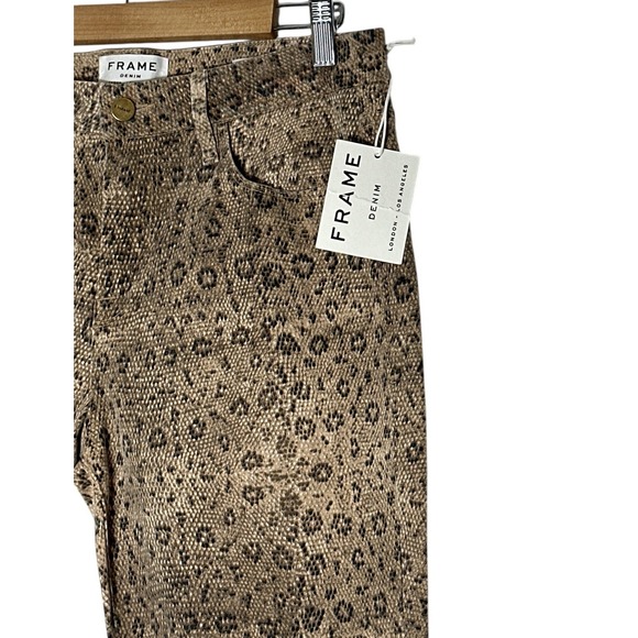 New FRAME Jeans Women's Size 29  Le Crop Mini Boot  Snake Animal Print Stretch - Picture 9 of 11